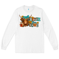 White coffee then cows longhaired cow Long Sleeve Tee - Jasminsmagicworld