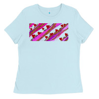 Baby Blue leopar and cowhide with heart candies Ladies Tee - AdoDesignShop