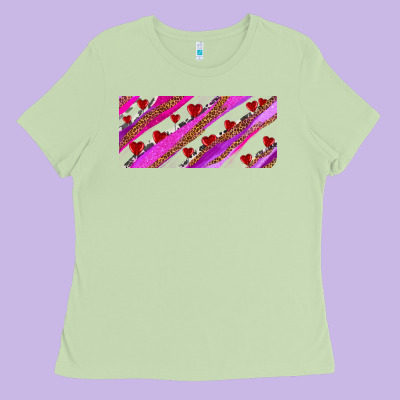 Leopar And Cowhide With Heart Candies Ladies Tee Designed By Adodesignshop