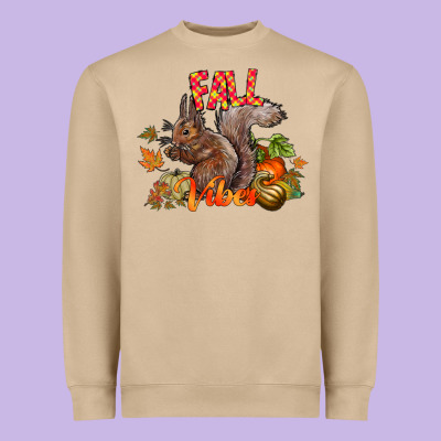 Fall Vibes Squirrel Heavyweight Sweatshirt Designed By Cowhidedigitalart