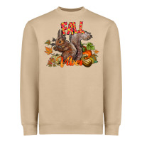 Mushroom Fall Vibes Squirrel Heavyweight Sweatshirt - CowhideDigitalArt