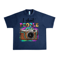 Navy i shoot people tie dye gemstone vintage camera Urban Heavy Tee - FaDigitalArtStudio
