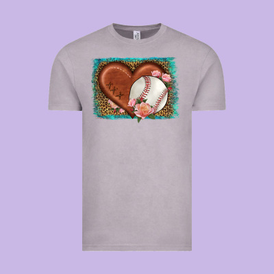 Western Leopard Baseball Heart Vintage Tee Designed By Hra Design Shop