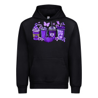 Black Cancer coffee cups purple ribbon Urban Hoodie - NancyCooperArtShop