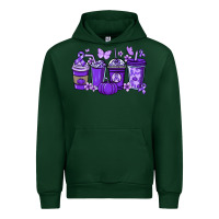 Forest Green Cancer coffee cups purple ribbon Urban Hoodie - NancyCooperArtShop