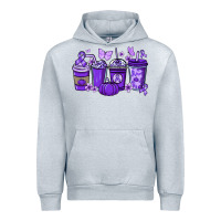Cancer Coffee Cups Purple Ribbon Urban Hoodie | Teevron