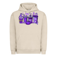 Pigment French Oak Cancer coffee cups purple ribbon Urban Hoodie - NancyCooperArtShop