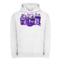Pigment Lunar Rock Cancer coffee cups purple ribbon Urban Hoodie - NancyCooperArtShop