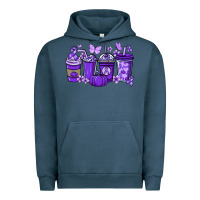 Pigment Midnight Navy Cancer coffee cups purple ribbon Urban Hoodie - NancyCooperArtShop