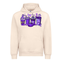 Sandshell Cancer coffee cups purple ribbon Urban Hoodie - NancyCooperArtShop