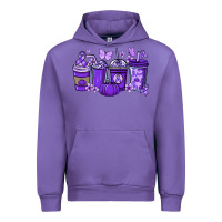 Tulip Cancer coffee cups purple ribbon Urban Hoodie - NancyCooperArtShop