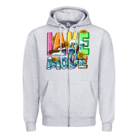 Heather Grey Lake mode summer Zipper Hoodie - NancyCooperArtShop