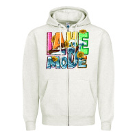 Oatmeal Heather Lake mode summer Zipper Hoodie - NancyCooperArtShop