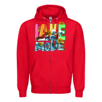 Red Lake mode summer Zipper Hoodie - NancyCooperArtShop