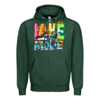Sports Green Lake mode summer Zipper Hoodie - NancyCooperArtShop