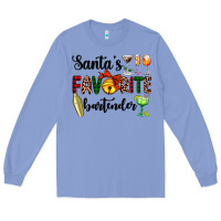 Colony Blue santa's favorite bartender Long Sleeve Tee - AdoDesignShop