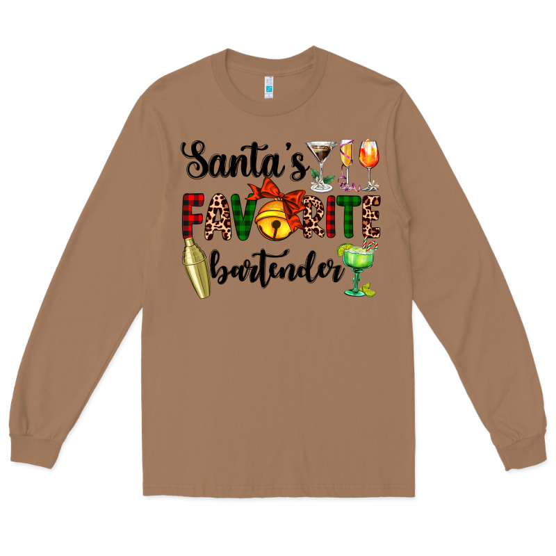 Santa's Favorite Bartender Long Sleeve Tee by AdoDesignShop | Teevron