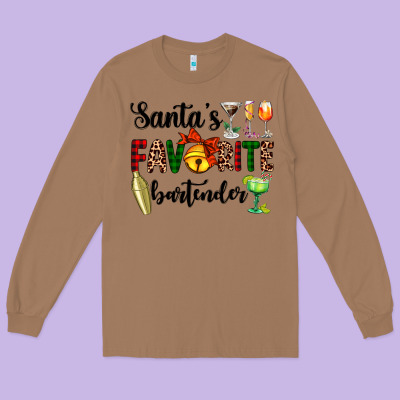 Santa's Favorite Bartender Long Sleeve Tee Designed By Adodesignshop