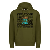 Army Green mama it s okay Premium Hoodie - Artiststas