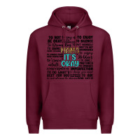 Burgundy mama it s okay Premium Hoodie - Artiststas
