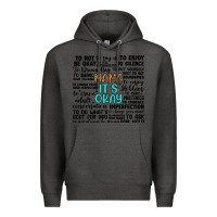 Charcoal Heather mama it s okay Premium Hoodie - Artiststas