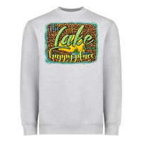 Heather Grey the lake is my happy place Heavyweight Sweatshirt - HRA Design Shop