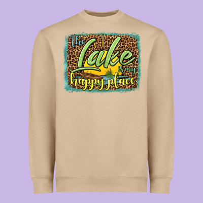 The Lake Is My Happy Place Heavyweight Sweatshirt Designed By Hra Design Shop