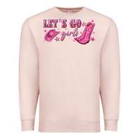 Pale Pink lets go girls Premium Sweatshirt - NancyCooperArtShop