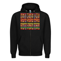Black Christmas lights serape Zipper Hoodie - BarkalooDesign