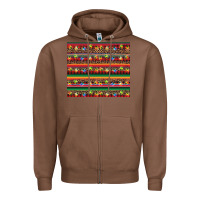 Chestnut Christmas lights serape Zipper Hoodie - BarkalooDesign