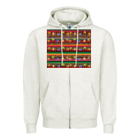 Oatmeal Heather Christmas lights serape Zipper Hoodie - BarkalooDesign