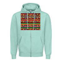 Seafoam Christmas lights serape Zipper Hoodie - BarkalooDesign