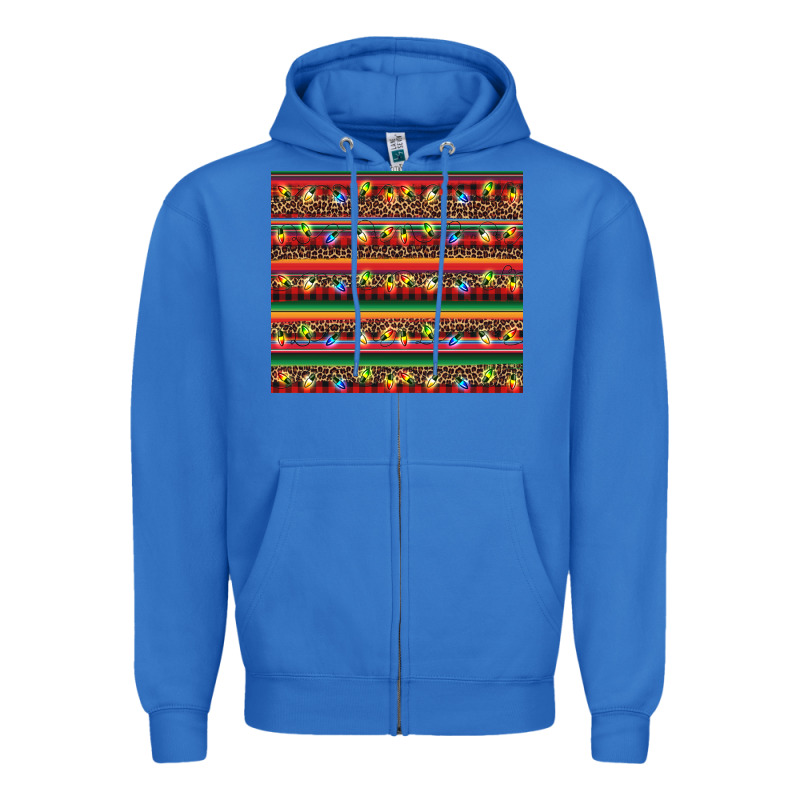 Christmas Lights Serape Zipper Hoodie by BarkalooDesign | Teevron