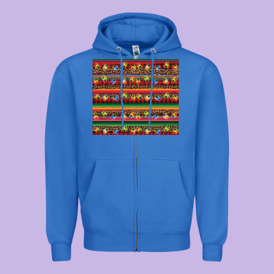 Christmas Lights Serape Zipper Hoodie Designed By Barkaloodesign