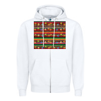 White Christmas lights serape Zipper Hoodie - BarkalooDesign