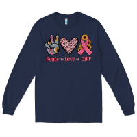 Navy peace love cure Long Sleeve Tee - JahusDesignShop
