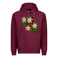 Burgundy christmas patch Premium Hoodie - AdoDesignShop