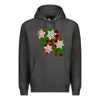 Charcoal Heather christmas patch Premium Hoodie - AdoDesignShop