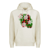 Oatmeal Heather christmas patch Premium Hoodie - AdoDesignShop