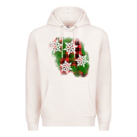 Pale Pink christmas patch Premium Hoodie - AdoDesignShop