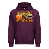 Mauve Wine Tis' the season Football yellow helmet Urban Hoodie - NancyCooperArtShop