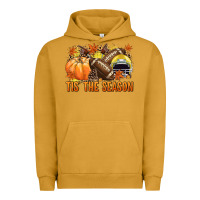 Pigment Peanut Butter Tis' the season Football yellow helmet Urban Hoodie - NancyCooperArtShop