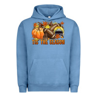 Pigment Pebble Blue Tis' the season Football yellow helmet Urban Hoodie - NancyCooperArtShop