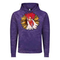 Cloud Purple sunflower with rooster Vintage Hoodie - RanaPortraitStore