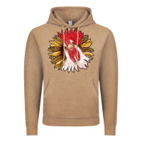 Vintage Coffee sunflower with rooster Vintage Hoodie - RanaPortraitStore