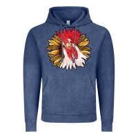 Vintage Denim sunflower with rooster Vintage Hoodie - RanaPortraitStore