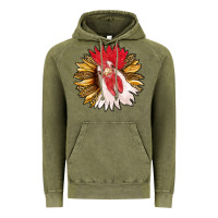 Vintage Olive sunflower with rooster Vintage Hoodie - RanaPortraitStore