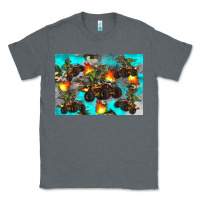 Charcoal Heather Dinosaur monster truck Classic Tee - Artiststas