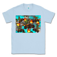Dusty Blue Dinosaur monster truck Classic Tee - Artiststas