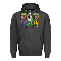 Charcoal Heather fat tuesday mardi gras Zipper Hoodie - Jasminsmagicworld